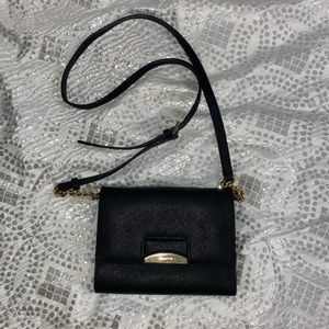CALVIN KLEIN authentic Crossbody Shoulder Bag Black Gold hardware.